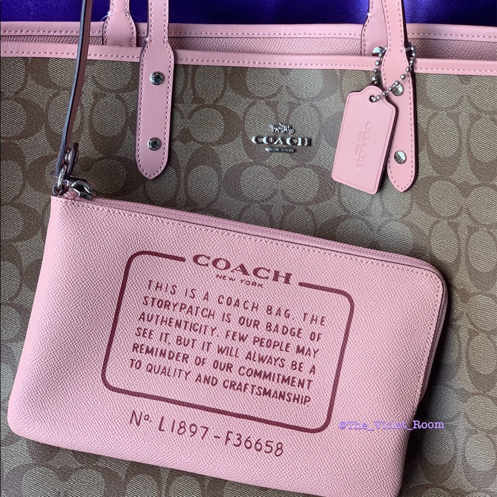 ▪️COACH▪️Petal Khaki Reversible City Tote & Pouch - Picture 4 of 7